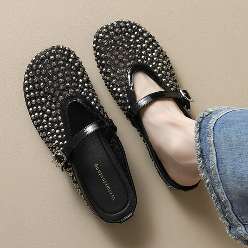 Mule Slip On - Сетчатые брендовые тапочки со стразами, женские