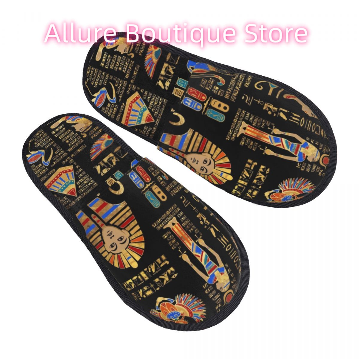Women Shoes Egypt - Домашние тапочки египетских иероглифов и божества,