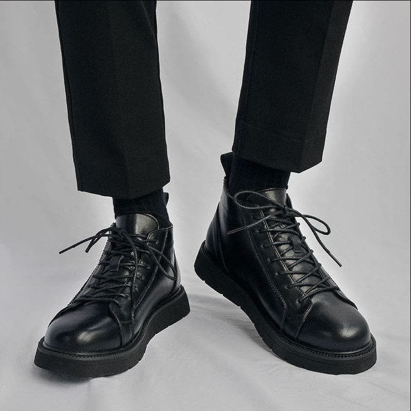 Women Shoes Hong Kong - Осенние черные высокие кеды из воловьей
