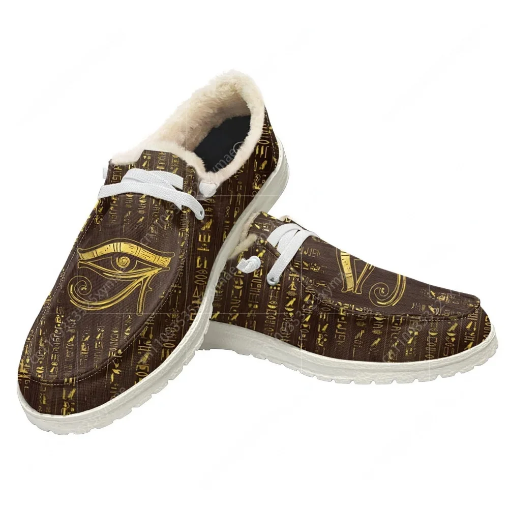 Women Shoes Egypt - Плюшевые повседневные туфли с изображением Гора