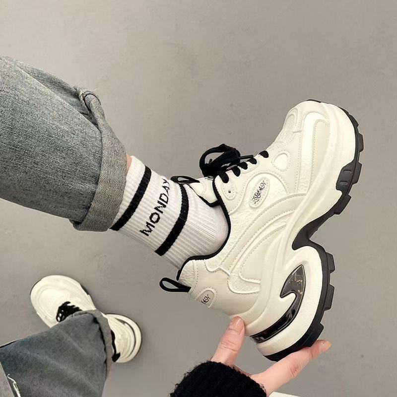Women Shoes Hong Kong - Ретро-кроссовки в гонконгском стиле с толстой