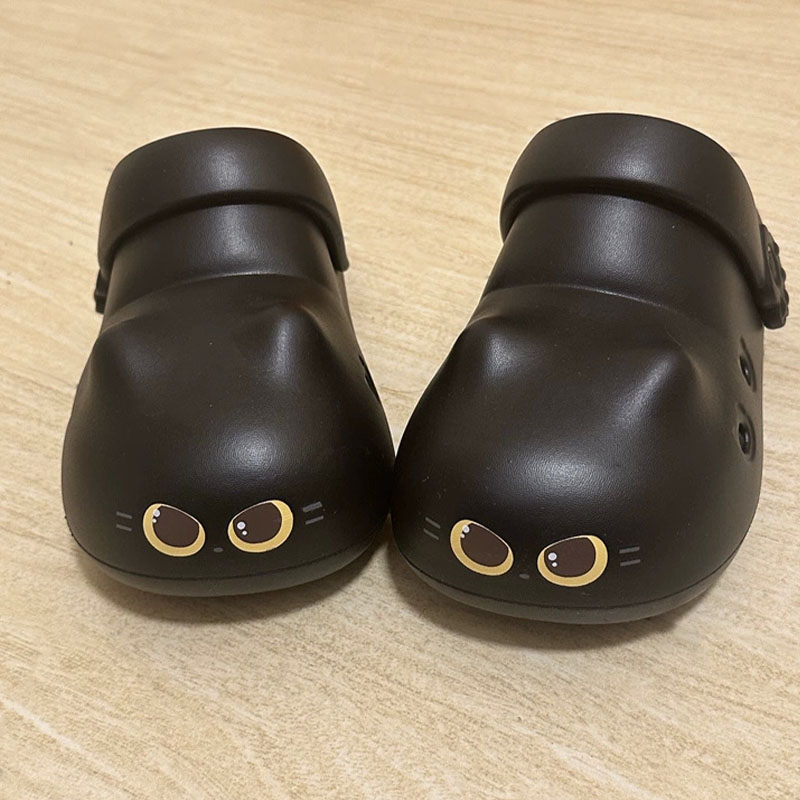 Mule Slip On - Новые креативные тапочки-котики черного цвета для