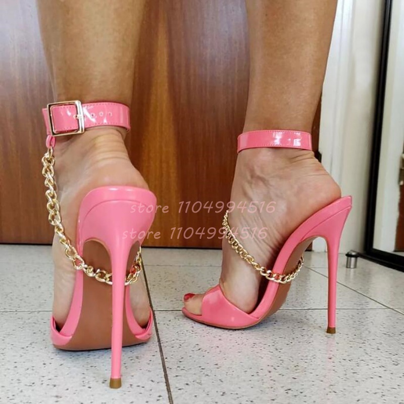 Розовые туфли-лодочки из лакир – обзор и цена Gold Chain Sandal