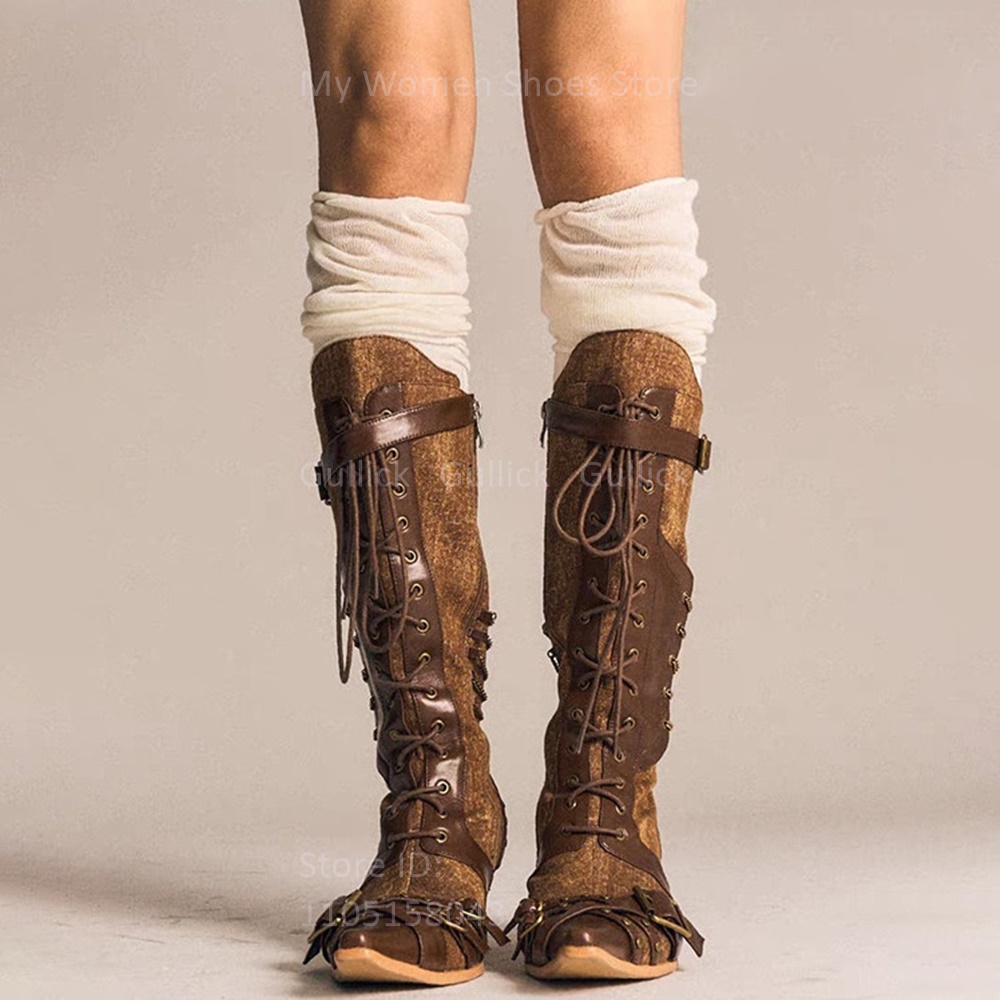Ботфорты на танкетке с острым  – обзор и цена Knee High Boots Women