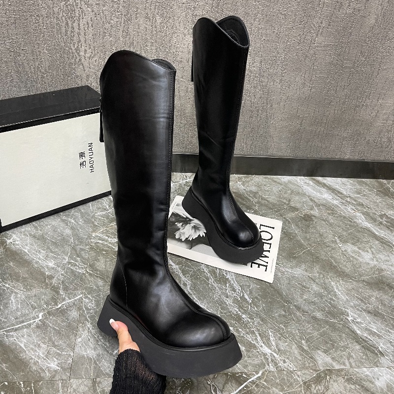 Новые женские простые однотонн – обзор и цена Knee High Boots Women