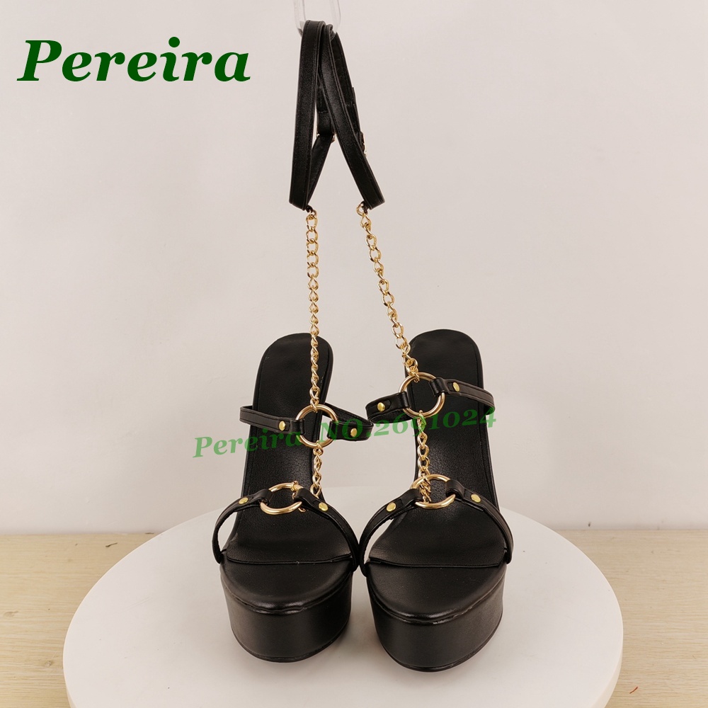 Женские черные босоножки на пл – обзор и цена Gold Chain Sandal