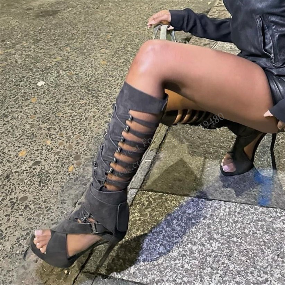 Гладиаторские сандалии-ботфорт – обзор и цена Knee High Boots Women