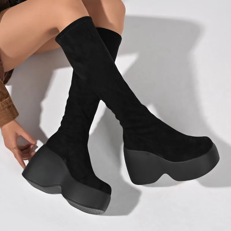 Новые зимние узкие эластичные  – обзор и цена Sock Boot Women