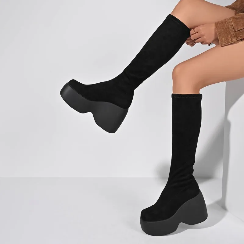 Новые зимние узкие эластичные  – обзор и цена Sock Boot Women