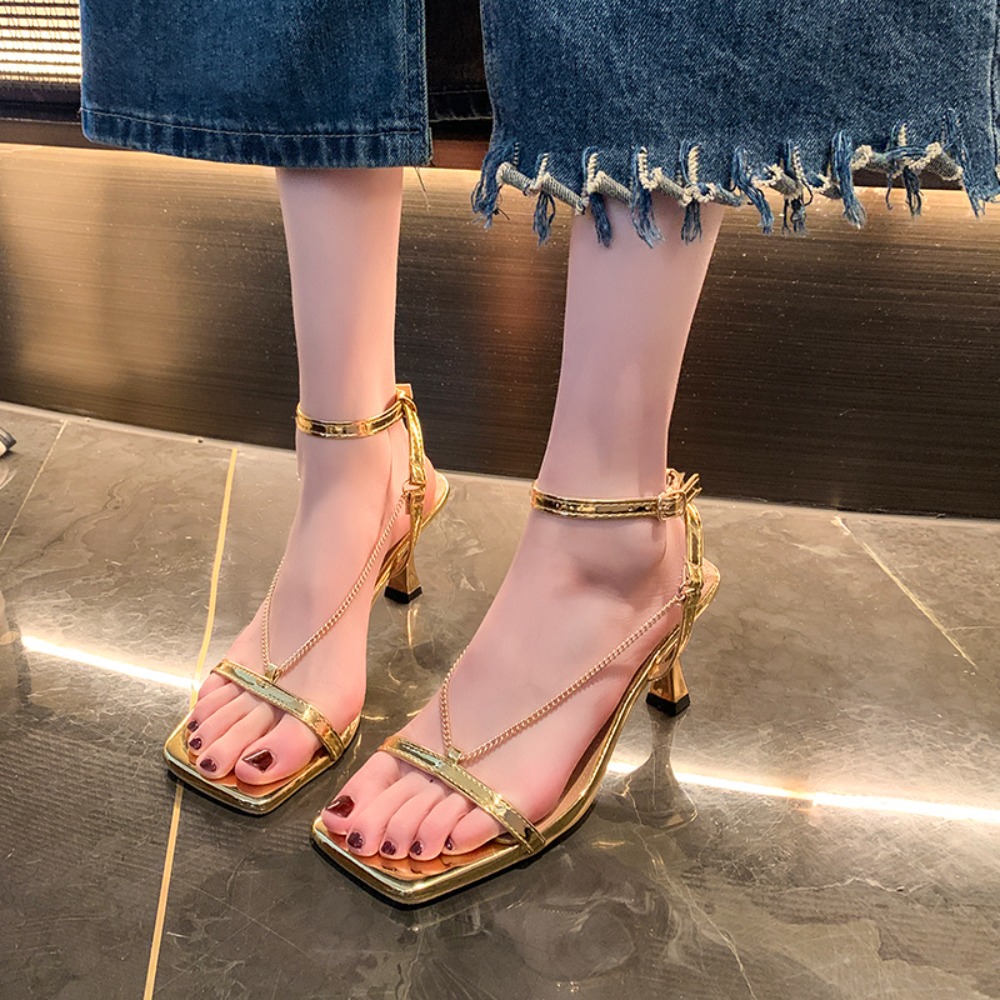 Женские босоножки на высоком к – обзор и цена Gold Chain Sandal