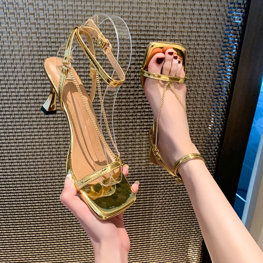 Женские босоножки на высоком к – обзор и цена Gold Chain Sandal