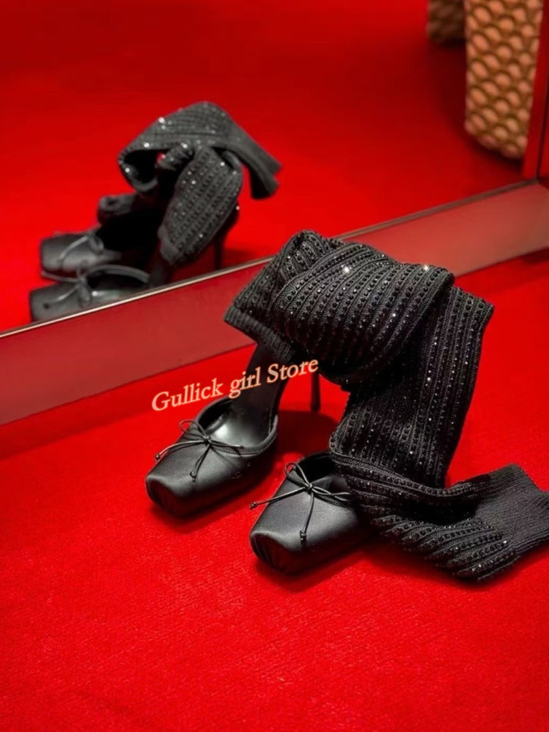 Красные вязаные ботильоны с кв – обзор и цена Sock Boot Women
