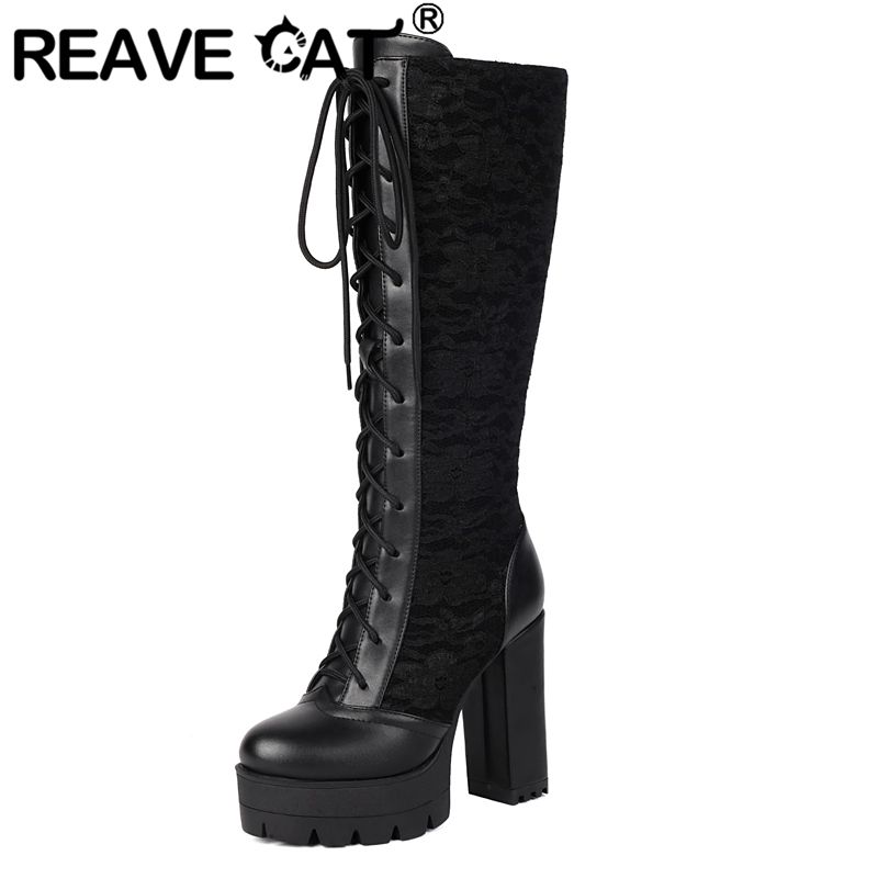 REAVE CAT 2025 Кружевные женск – обзор и цена Knee High Boots Women